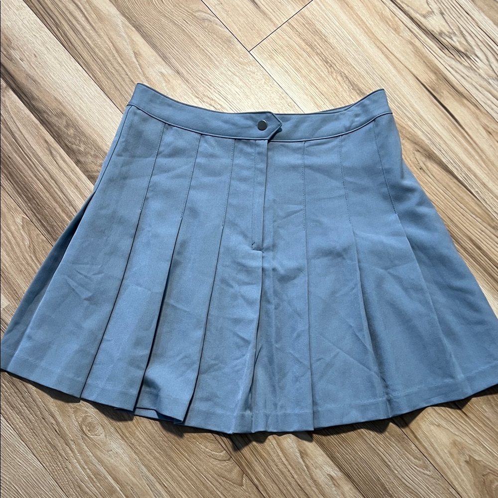 H&M Blue Skater Skirt pleated size 6